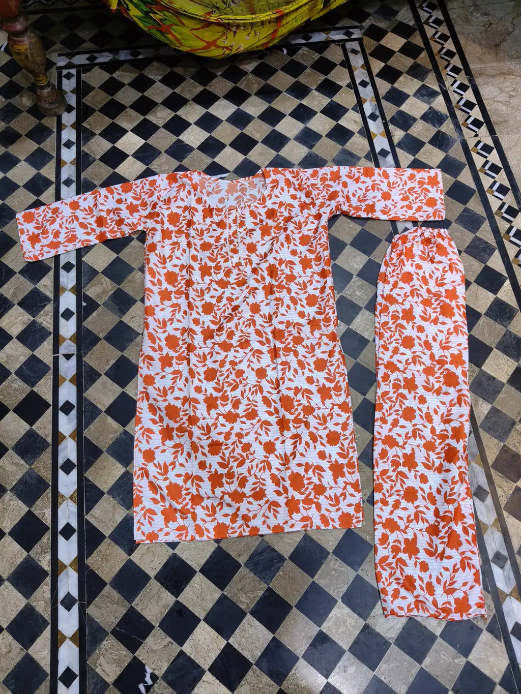 2 Pcs Women's Stitched Cotton Lawn Printed Shirt And Trouser