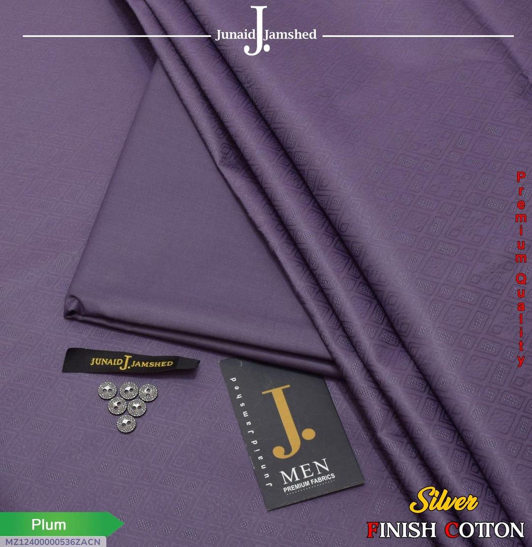 Men's Plum Textured Cotton Suit with Silver Finish