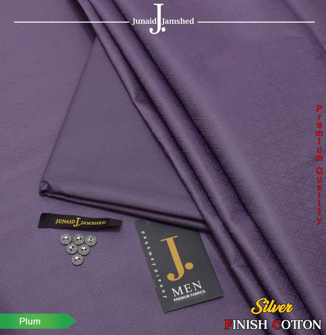 Men's Plum Textured Cotton Suit with Silver Finish
