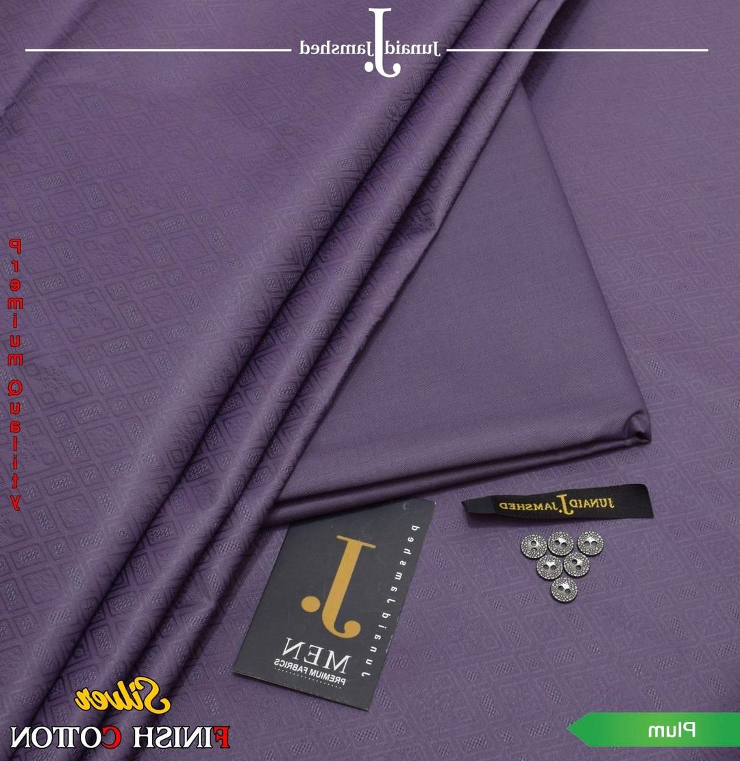 Men's Plum Textured Cotton Suit with Silver Finish