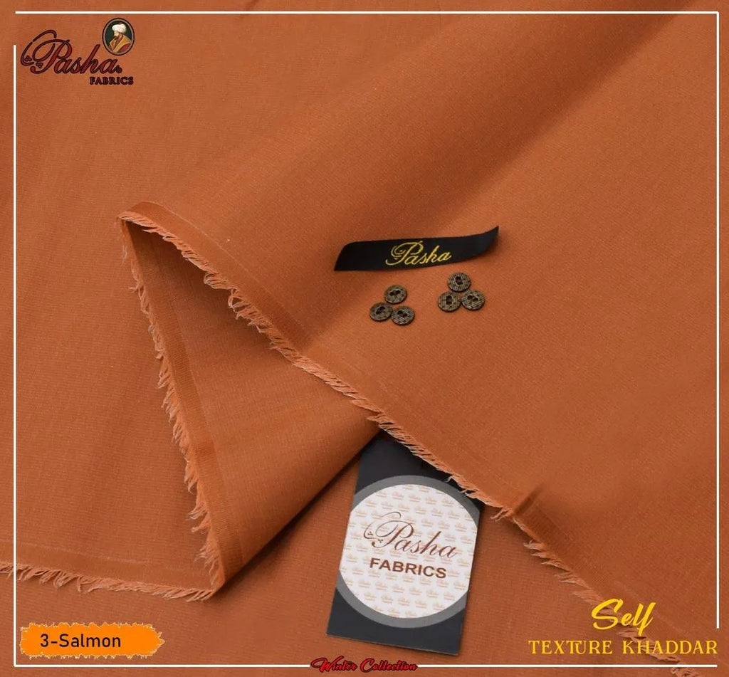 Men's Khaddar Textured Suit Salmon Winter