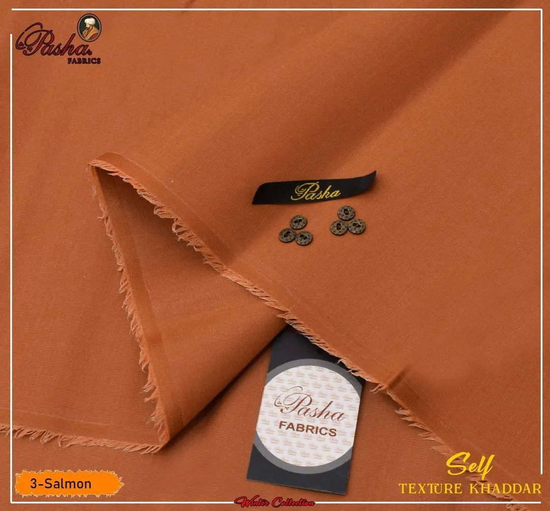 Men's Khaddar Textured Suit Salmon Winter