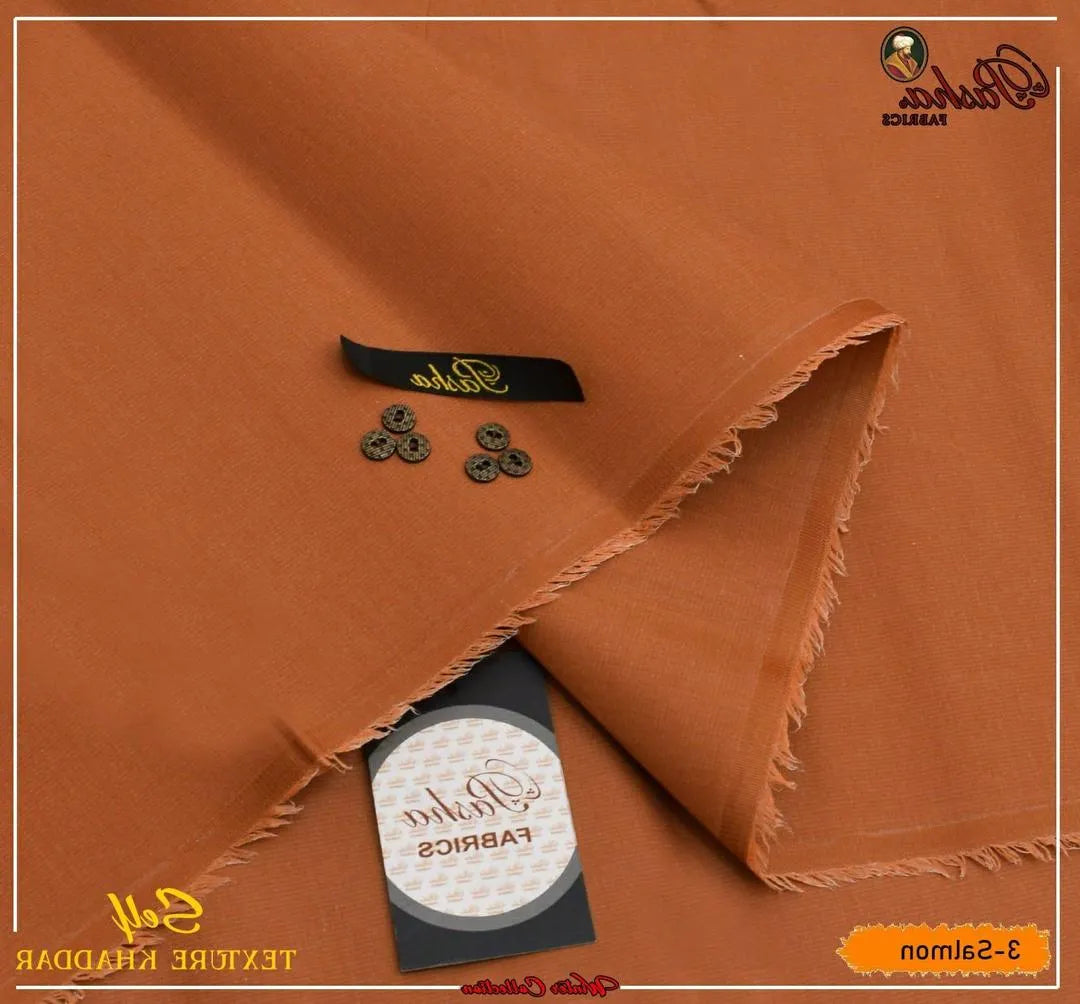Men's Khaddar Textured Suit Salmon Winter