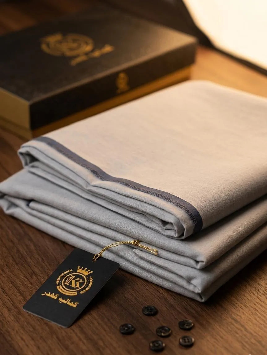 Grey Khaddar Men Suit Fabric 3.5m