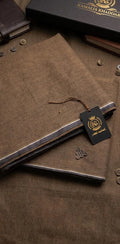 Brown Khaddar Men's Suit with 8 Buttons
