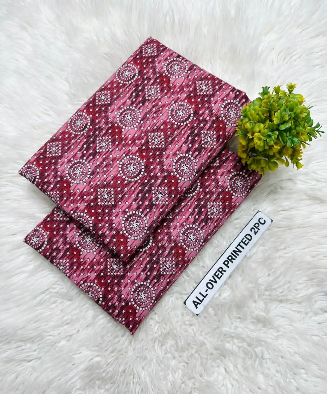 2 Pcs Women's Unstitched Printed Suit