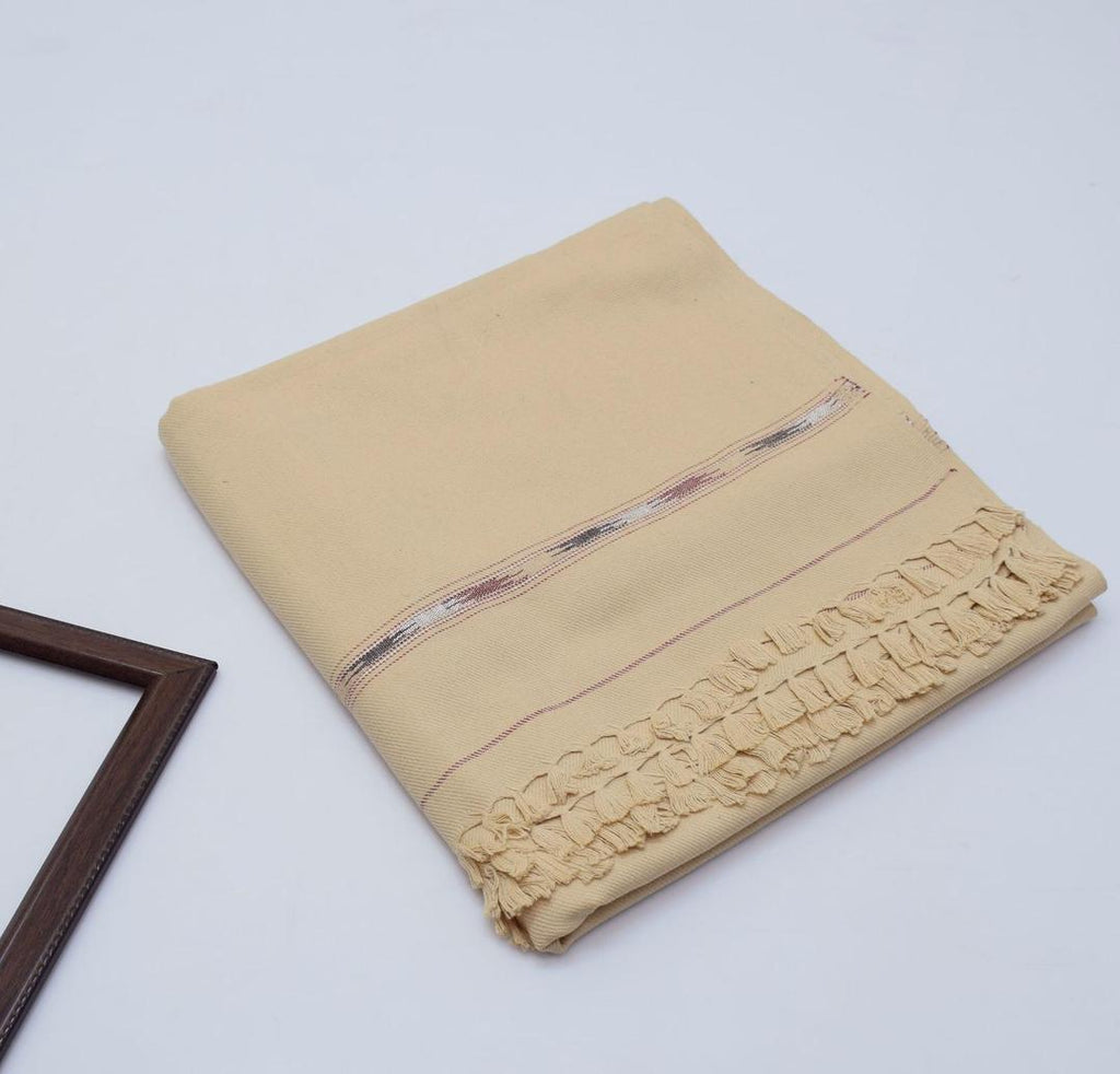 Men's Acrylic Embroidered Shawl Brown Winter
