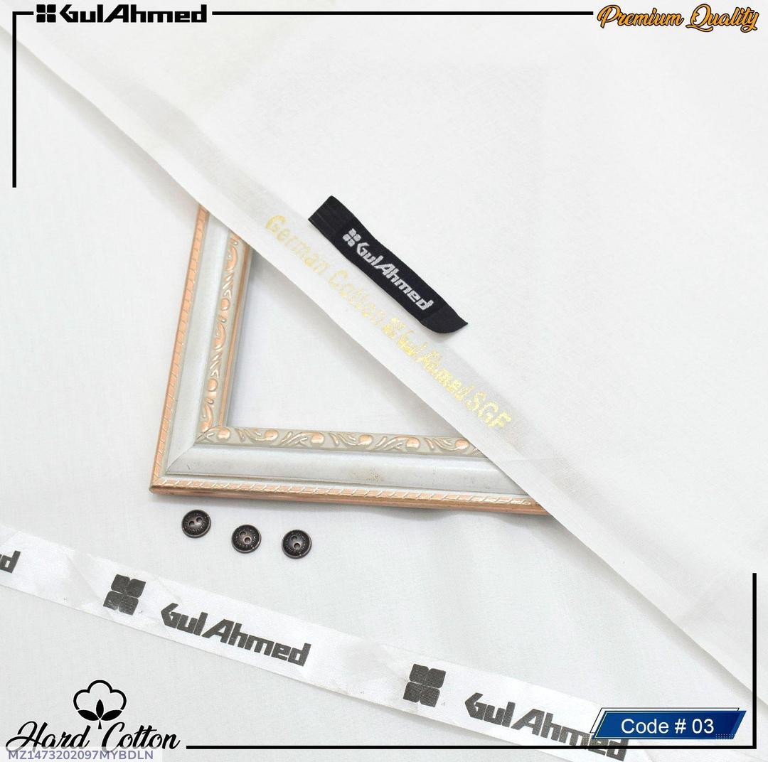 Unstitched Hard Cotton Suit Off-White 8 Button