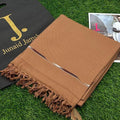 Premium Brown Wool Shawl for Men, 3 Yards, Fringed Edge