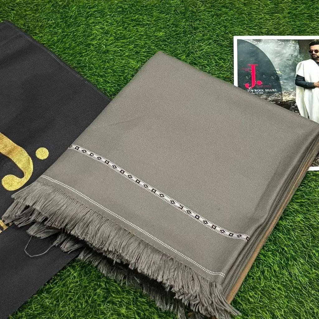 Grey Wool Shawl for Men 3 Yard
