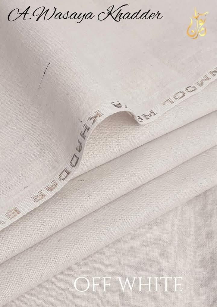 Winter Khaddar Suit Off-White Gold Trim Unstitched