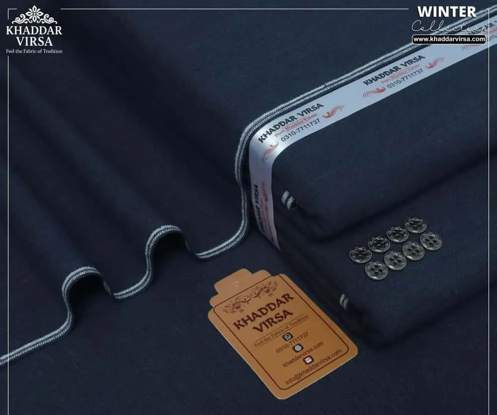Men's Winter Khaddar Suit Blue Unstitched 3200m