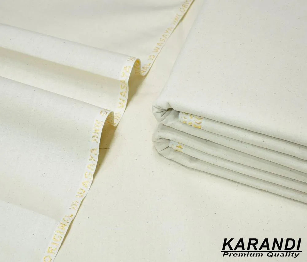 Karandi Plain Suit Off-White Winter Wear Premium Quality