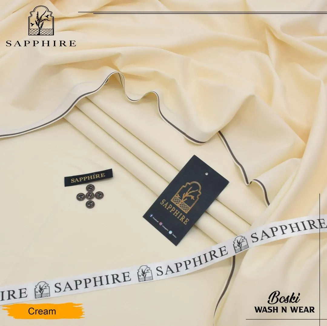 Sapphire Boski Plain Cream Suit for Men