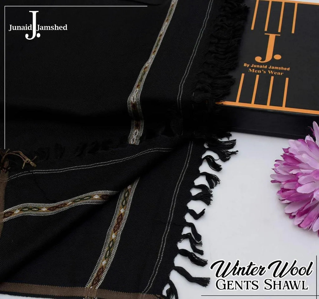 Junaid Jamshed Winter Wool Gents Shawl Black 3 Yard