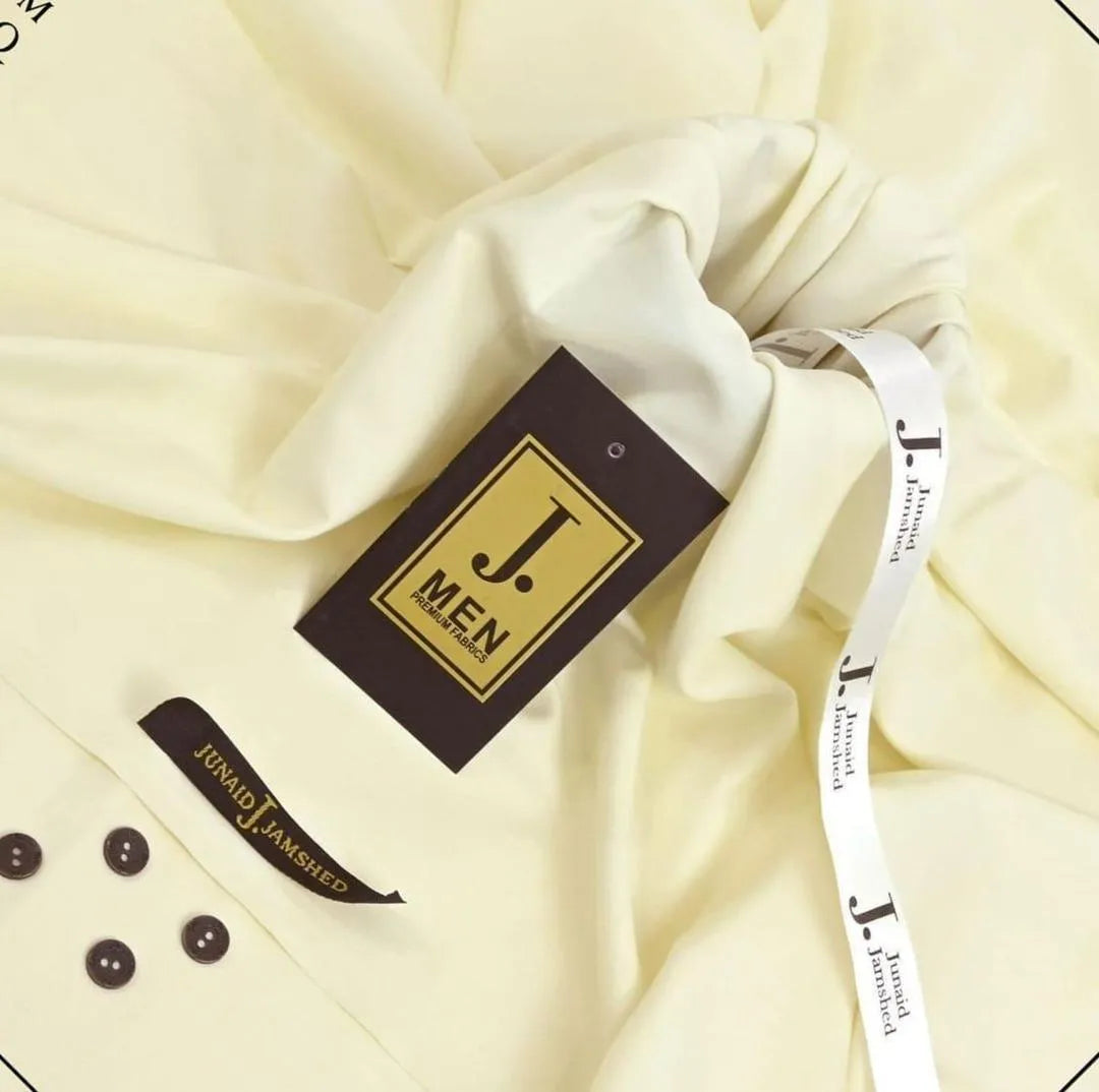 Men's Ivory Wash & Wear Plain Suit All Season