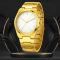 Men's Gold Stainless Steel Chain Watch 8mm Dial