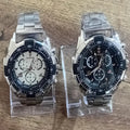 Men's Luxury Quartz Analog Watch Silver Black Dial