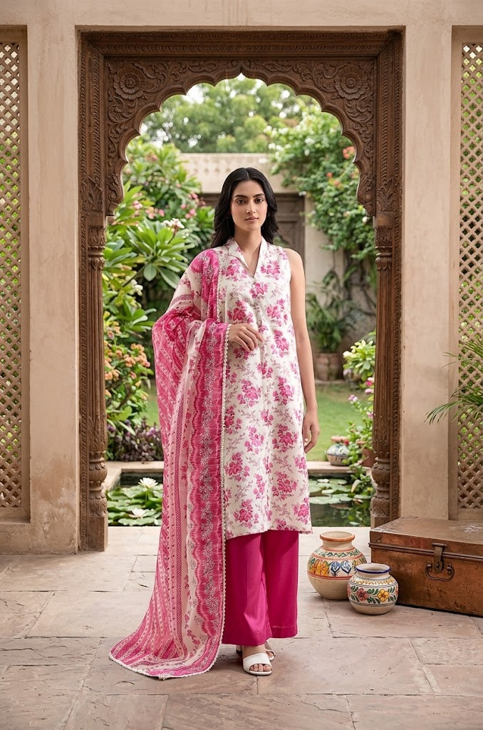 Saya Premium 3-Piece Printed Lawn Suit – Unstitched Summer Collection (saya replica)