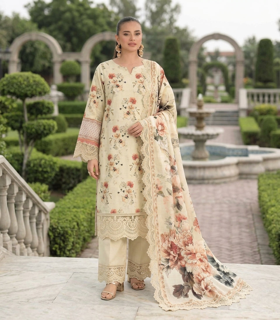 Malhaar Winter Unstitched 3-Piece Linen Suit