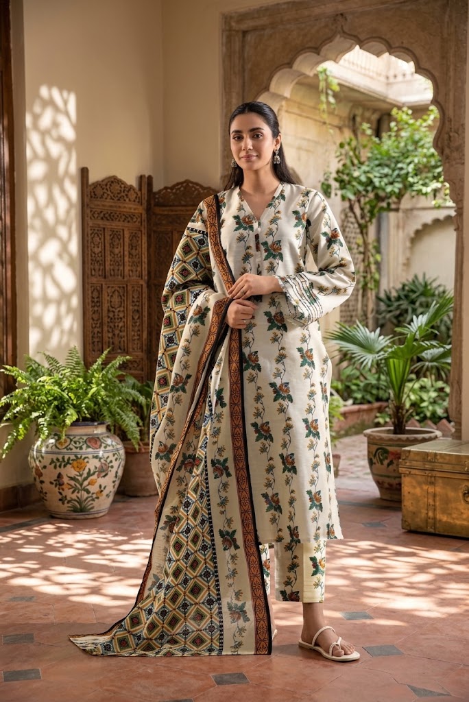 Saya Premium 3-Piece Printed Lawn Suit – Unstitched Summer Collection
