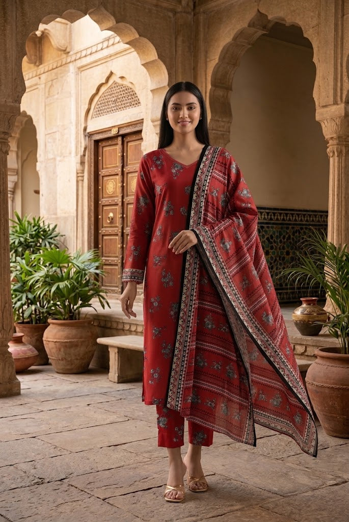 Saya Premium 3-Piece Printed Lawn Suit – Unstitched Summer Collection (saya replica)