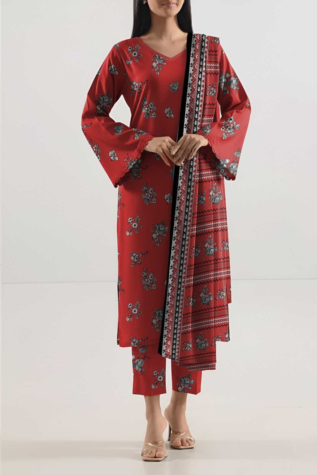 Saya Premium 3-Piece Printed Lawn Suit – Unstitched Summer Collection (saya replica)