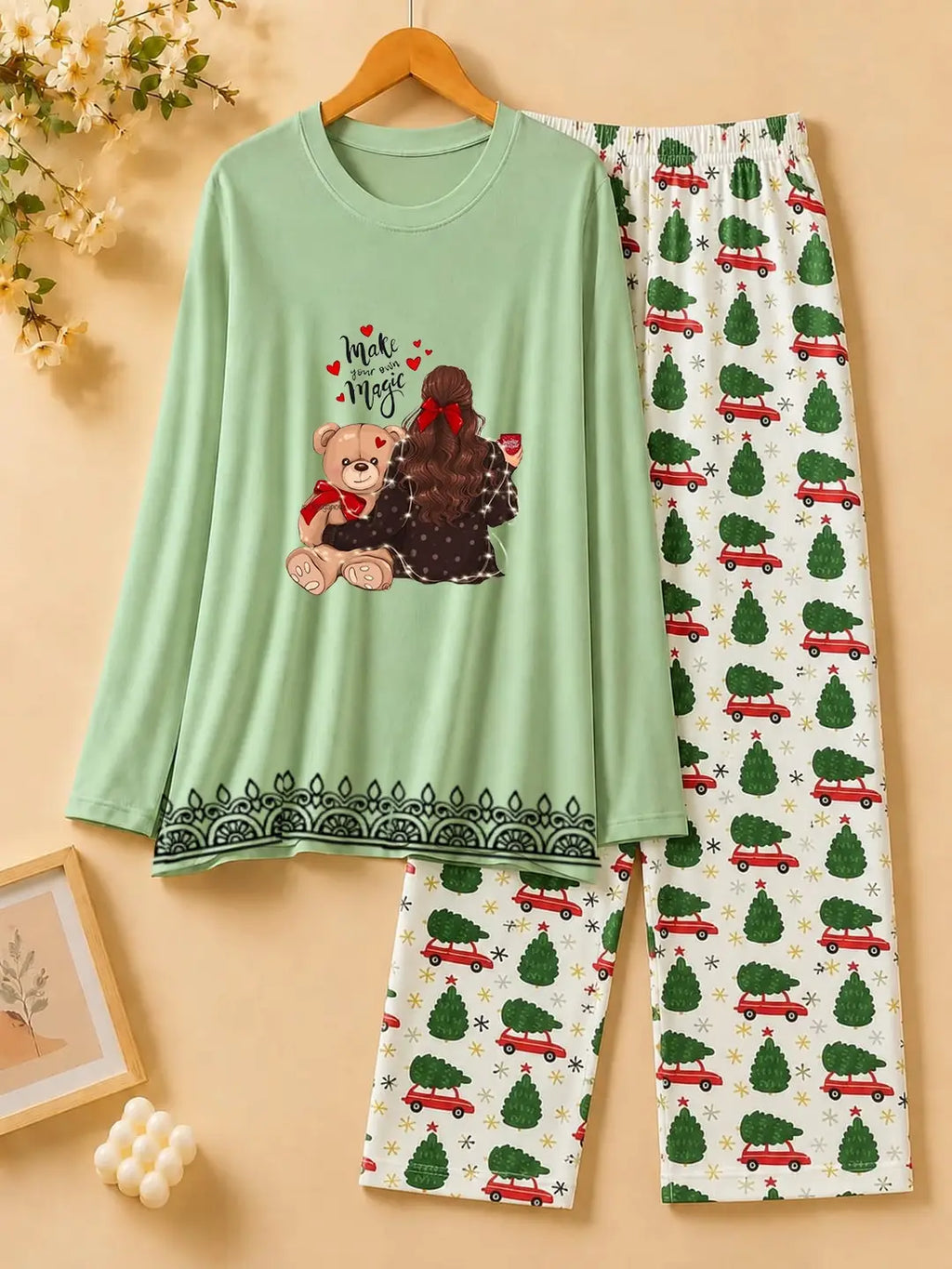 2 Pcs Women's Stitched Cotton Jersey Printed Night Suit