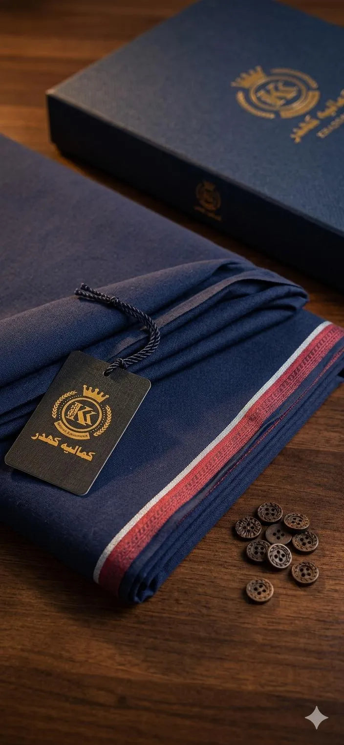 Men Khaddar Plain Blue Suit Summer