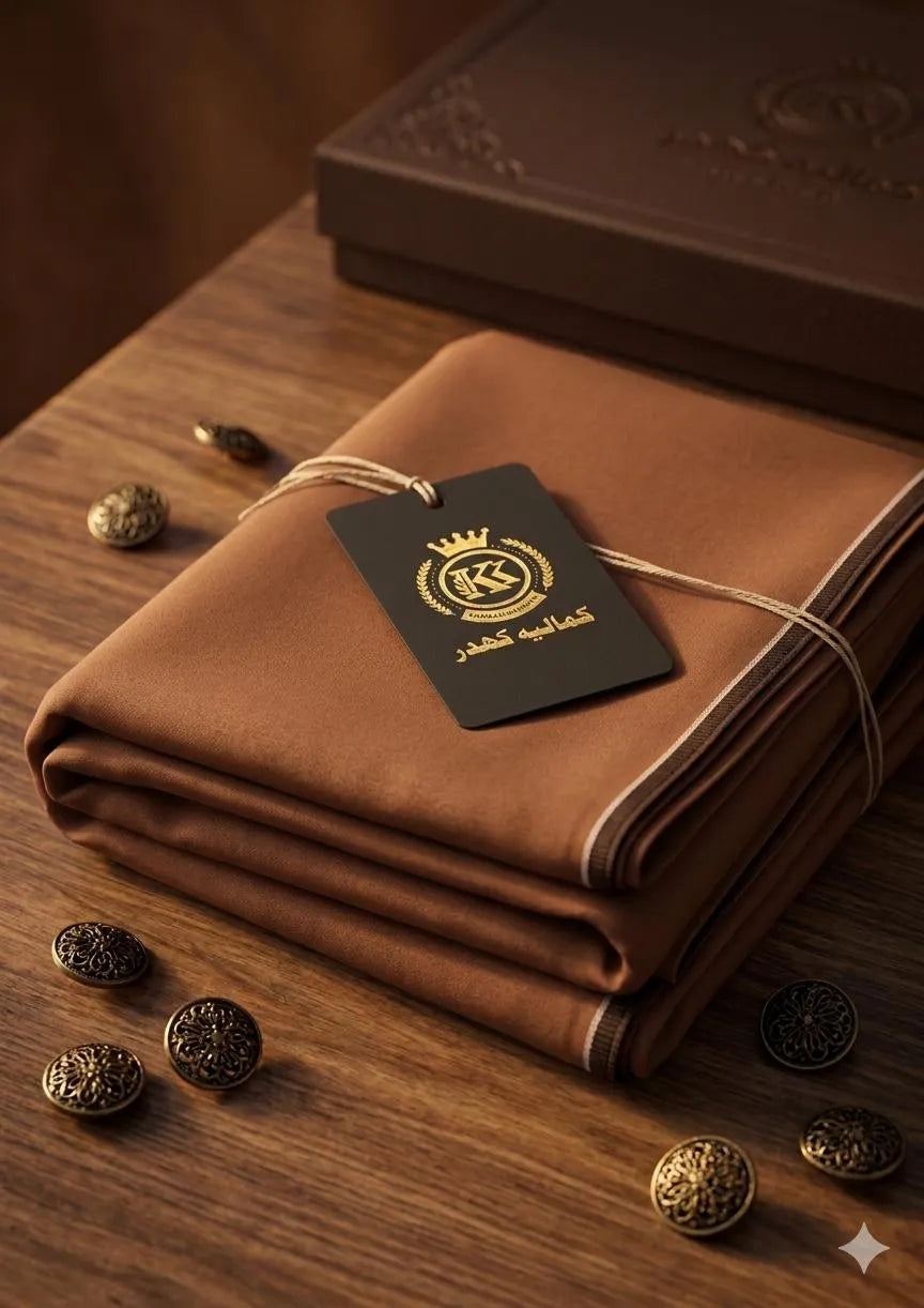 Men Khaddar Plain Brown Suit Summer Wear