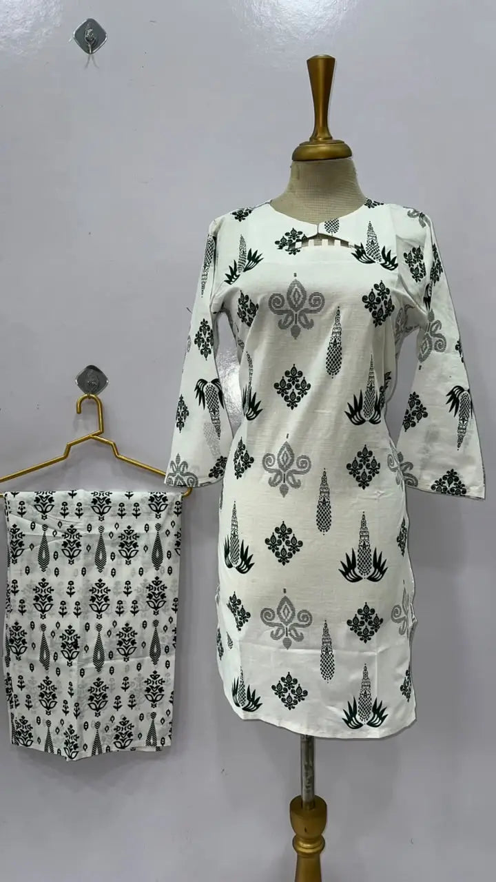 2 Pcs Women's Stitched Cotton Lawn Printed Co-Ord Set (Bangali)