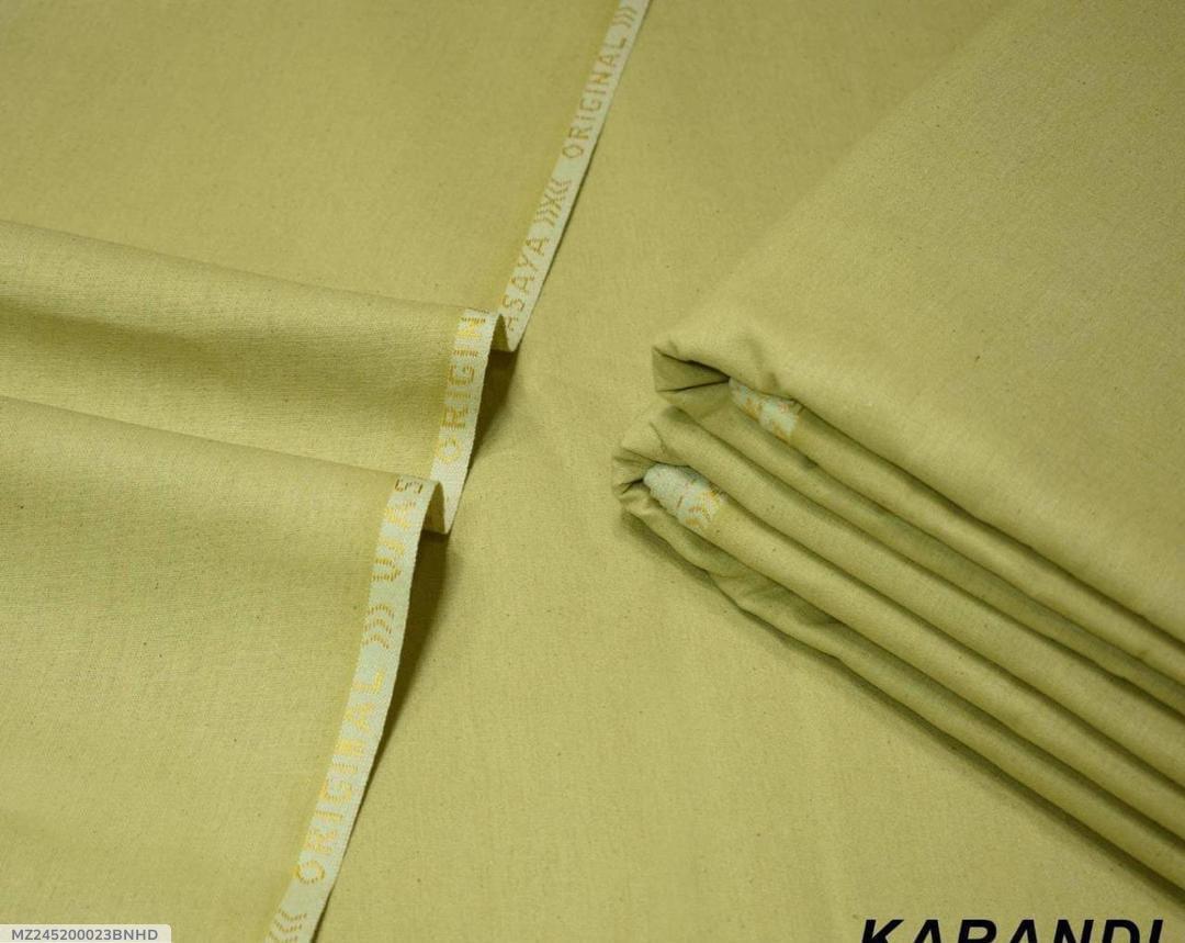 Men's Unstitched Karandi Plain Suit Green Winter