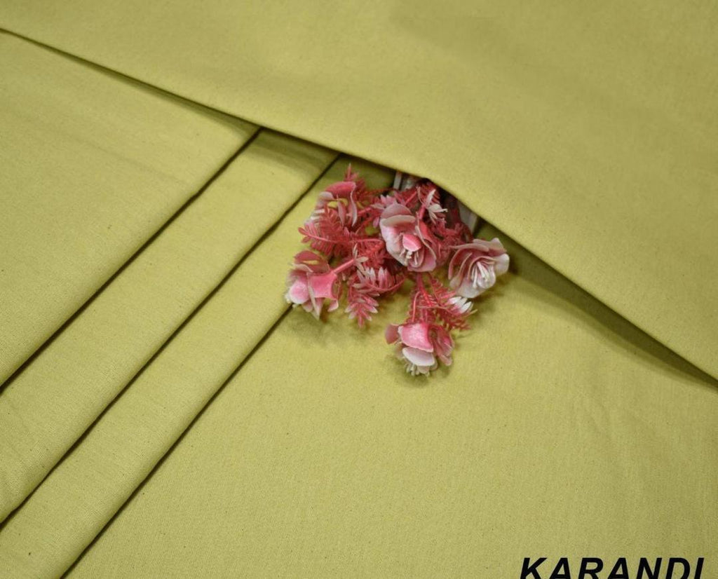 Men's Unstitched Karandi Plain Suit Green Winter