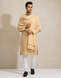 1 Pc Men's Wool Plain Shawl ( Cream )