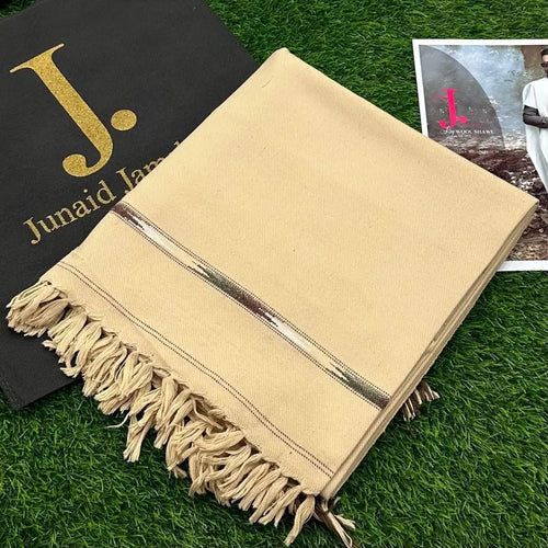1 Pc Men's Wool Plain Shawl ( Cream )