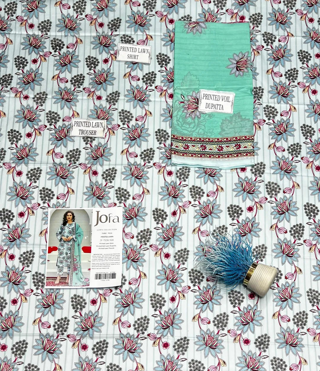 Women's 3-Piece Printed Lawn Suit Off White