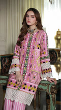 Purple Printed Lawn 2Pcs Shirt Trouser Set