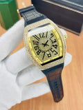 Diamond Stone Men's Luxury Fashion Watch, (Working Date & Premium Textured Strap)