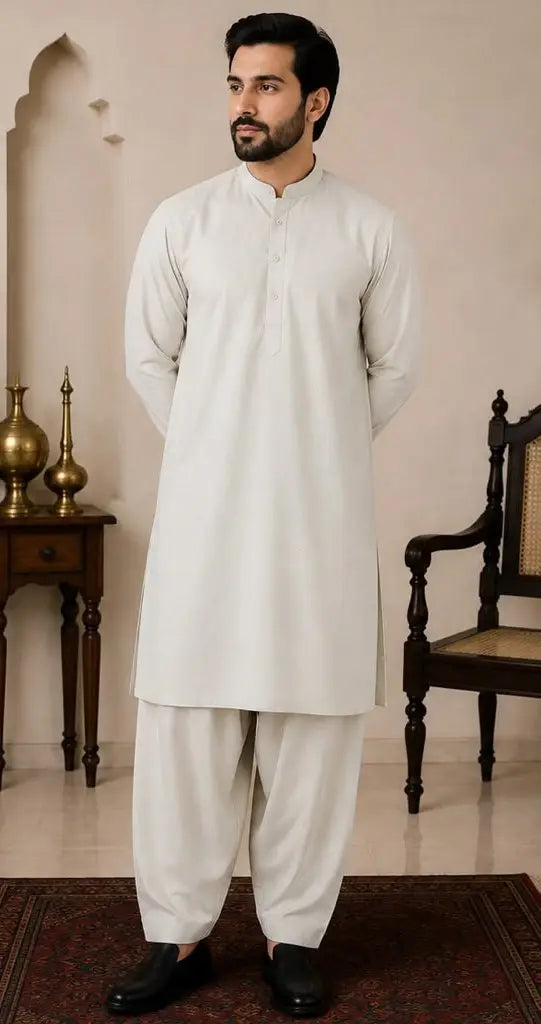 Men’s Unstitched Karandi Plain Suit