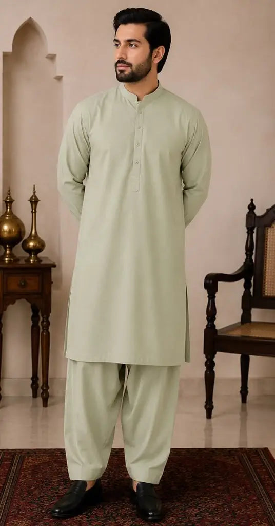 Men’s Unstitched Karandi Plain Suit
