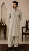 Men’s Unstitched Karandi Plain Suit