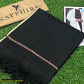 Men Woolen Shawl Black Beige Burgundy Stripe Winter Warm