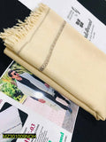 Gents Winter Wool Shawl Beige Warm Border Fringe
