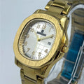 Men's Gold Plated Date Watch with Chain Strap