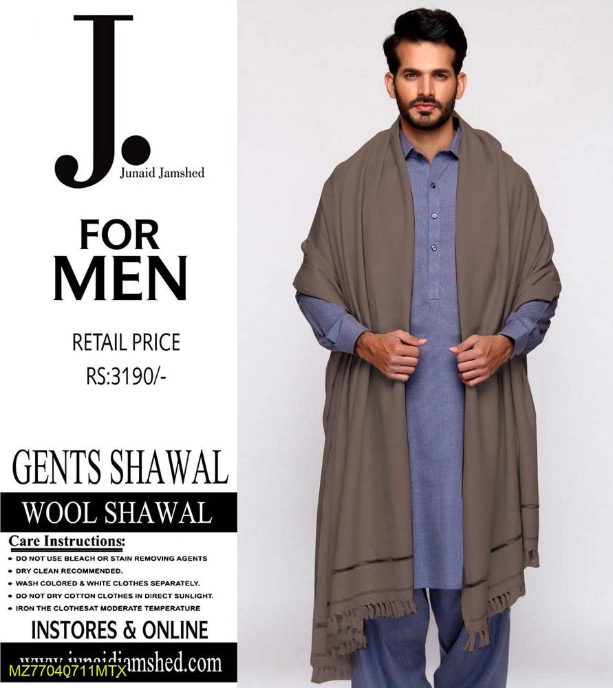Woolen Shawl for Men Winter Warm Plain Design