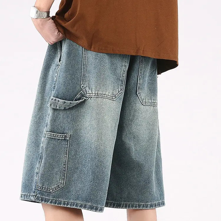 Denim Shorts Men Summer Loose Wide Leg 2023