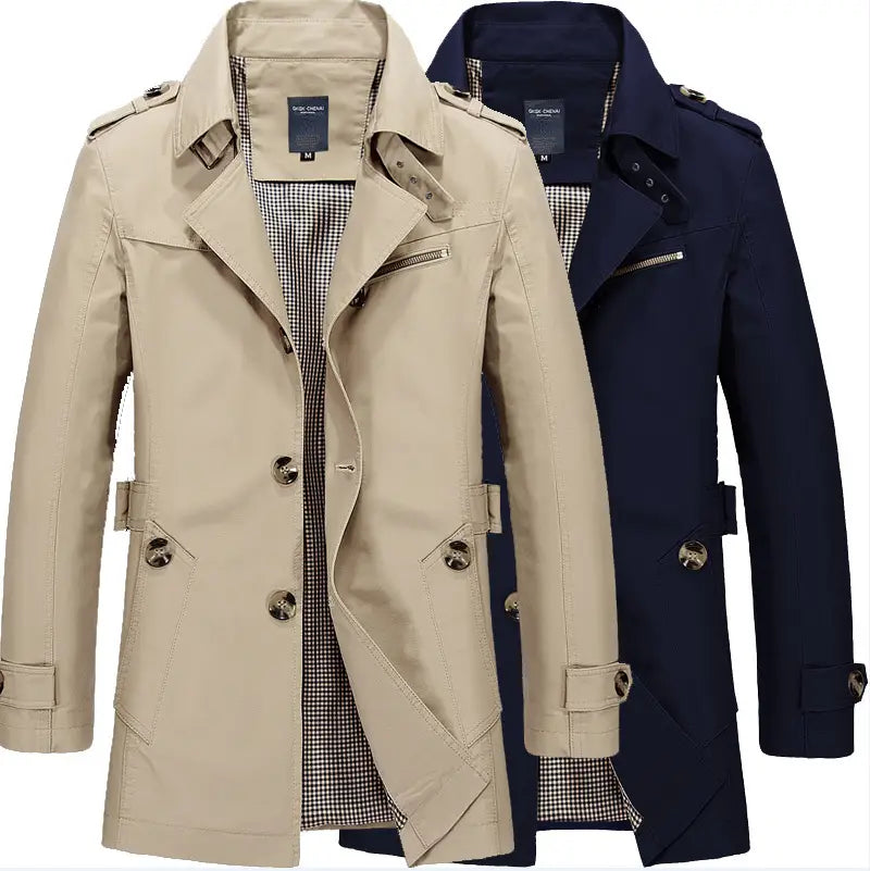 Men's Pure Cotton Beige Coat 2022 Spring Autumn