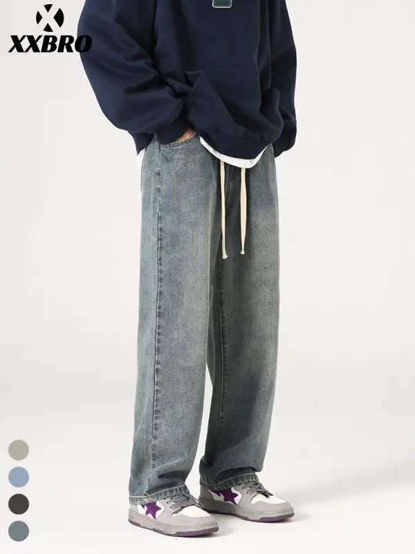 Xxbro Men's Vintage Wash Jeans Wide Leg Pants All Colors