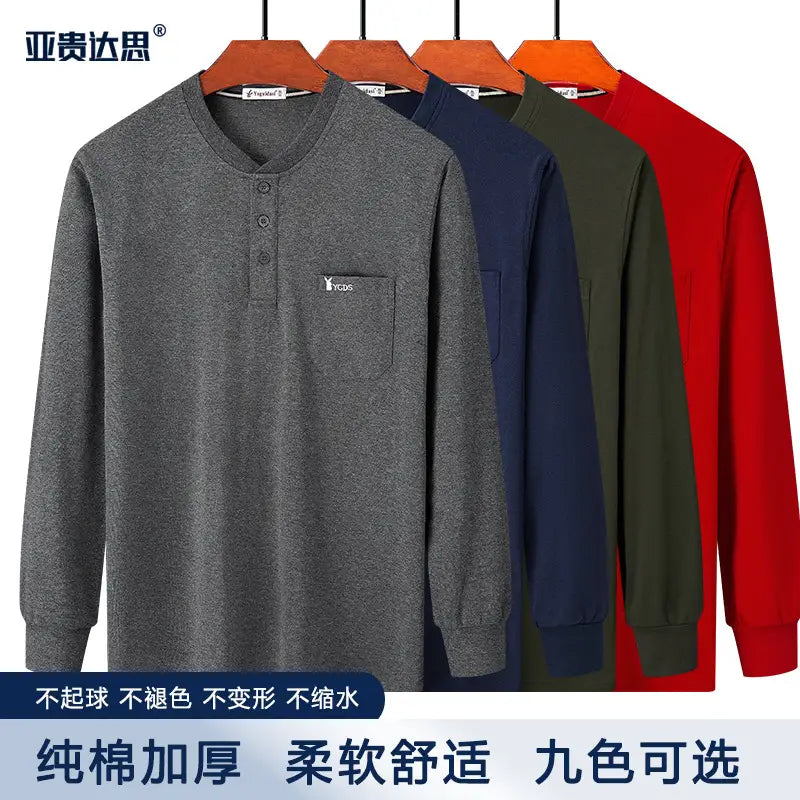 Men Green Cotton Collar T-Shirt with Pocket
