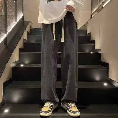 Men's Wide Leg Straight Leg Jeans Spring Autumn Loose Fit